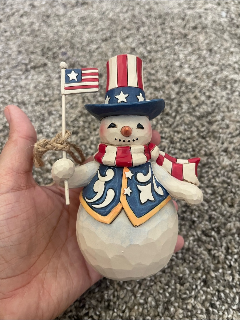 NWT Jim Shore Heartwood Creek Stars And Stripes Of All Seasons Snowman Figurine